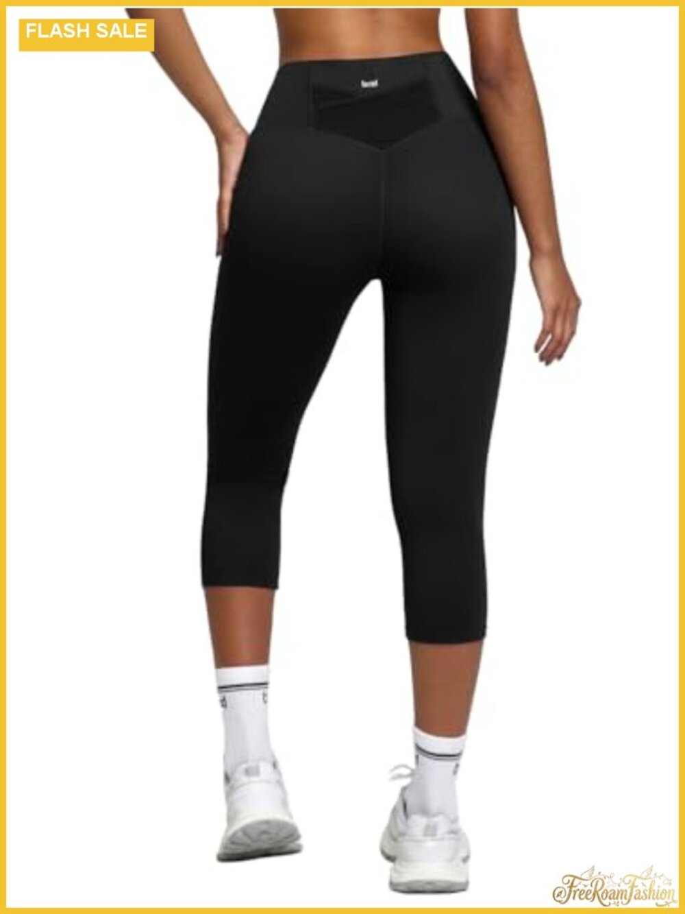 19" Capri Leggings Tummy Control No Front Seam High Rise with Pockets